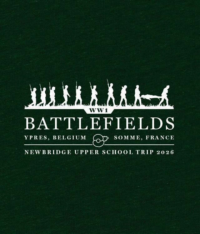 A custom school trip hoodie design of a WW1 battlefield trip