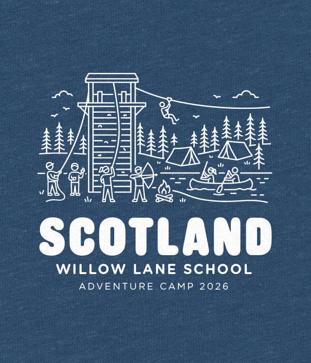 School trip hoodies design an illustrated outdoor adventure scene