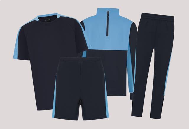 Navy / Sky — primary school PE kit colour