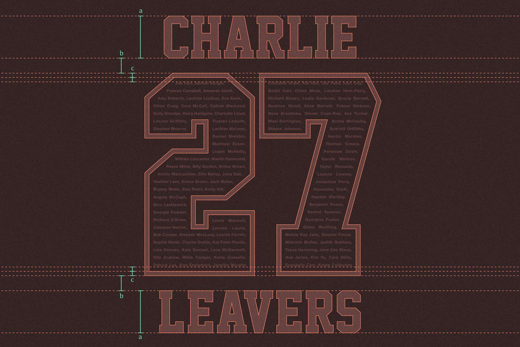 detailed illustration of how precise the leavers hoodie is designed and aligned