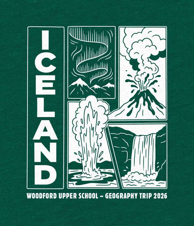 Postcard design with illustrated landmarks of Iceland