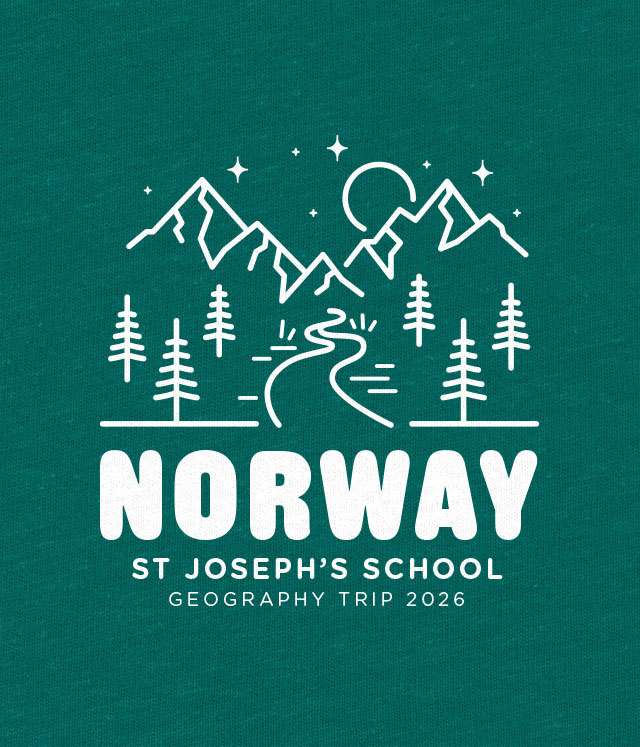 School trip hoodies design an illustrated outdoors mountain scene