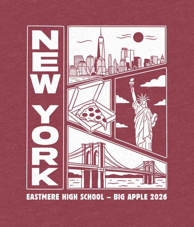 Postcard design with illustrated landmarks of New York