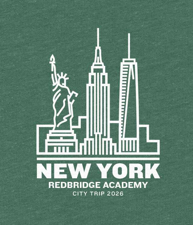 School trip hoodies design with an illustrated skyline of New York